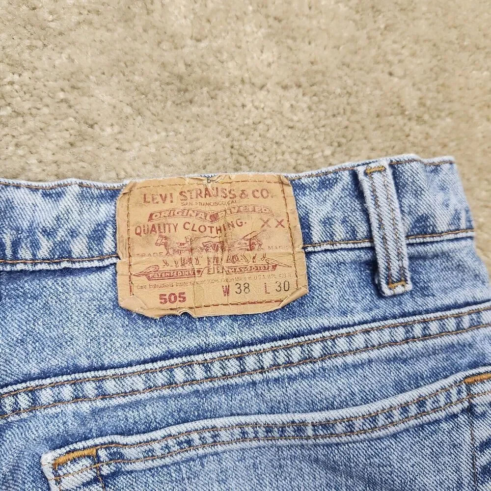 Levi's Vintage 505xx 92 Made In USA Medium Blue Wash Jeans Men's Size 38x30 #730